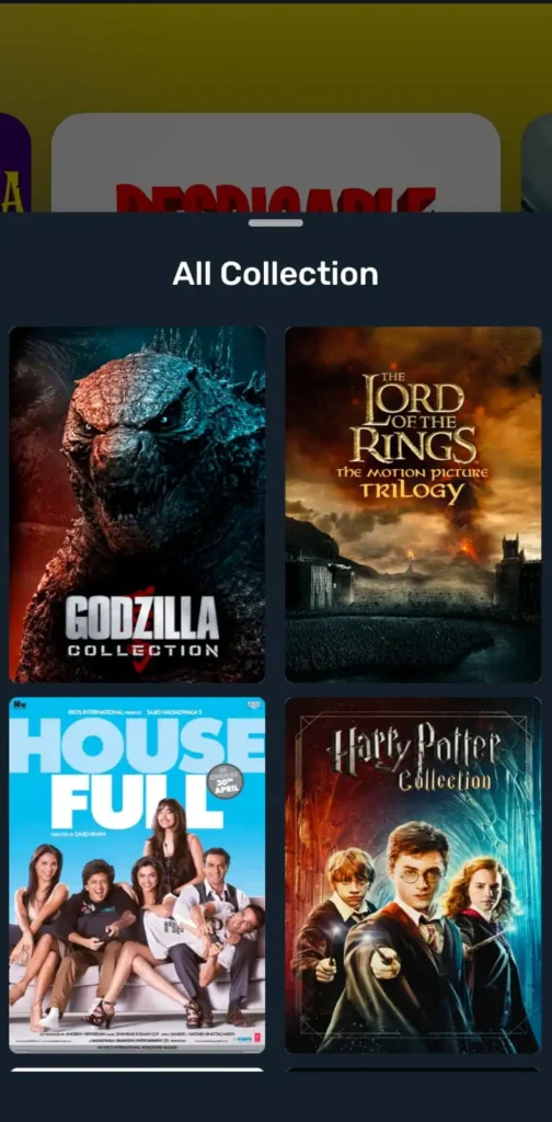 collection section of Vedu app