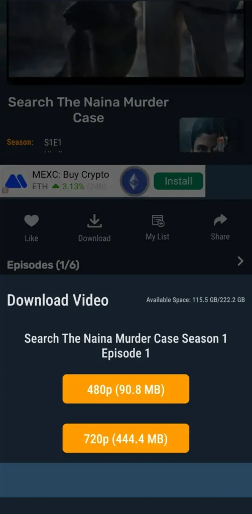Vedu downloading content